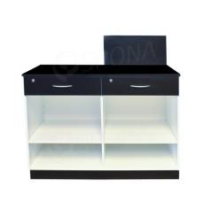 Pult BOX komplet predajný/pokladničný 122 x 93 x 65 cm, pravý, biele + čierne LTD