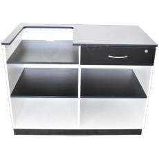 Pult BOX komplet pokladničný 122 x 93 x 65 cm, pokladňa vľavo, biele + čierne LTD