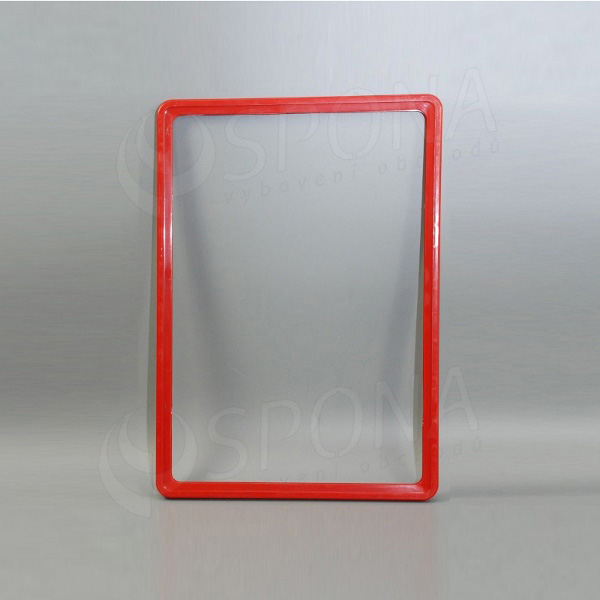 Plastový rámček na plagáty, typ 100, formát A4, 210 x 297 mm, hrúbka 11 mm, červený
