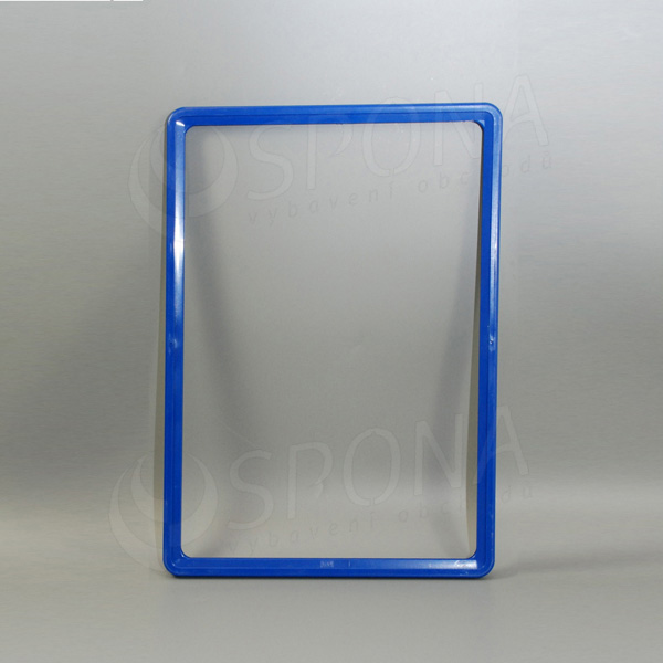 Plastový rámček na plagáty, typ 100, formát A4, 210 x 297 mm, hrúbka 11 mm, modrý
