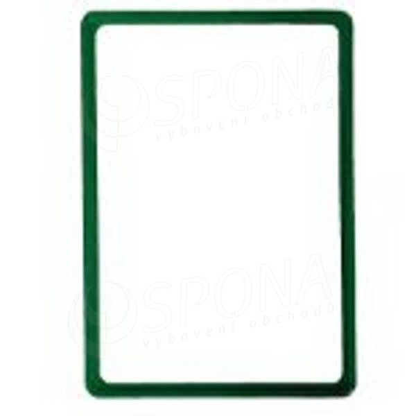 Plastový rámček na plagáty, typ 100, formát A4, 210 x 297 mm, hrúbka 11 mm, zelený
