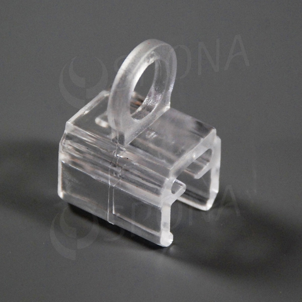 Závesné oko otočné 360° pre rámček hrúbky 11 mm, typ 101O, priehľadný akrylát