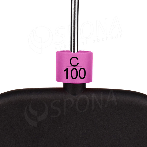 Minireitery podprsenkové, označenie "C/100", fialová farba, čierna potlač, 25 ks