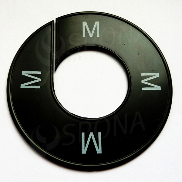 Veľkostné kruhy M čierne, biele písmo