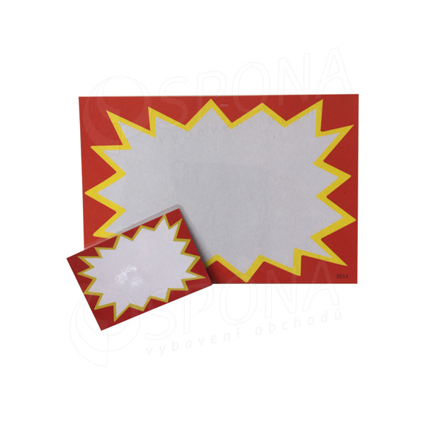 Plastová popisovacia cenovka, 13 x 10 cm, červeno-biela, (AC) 1 ks