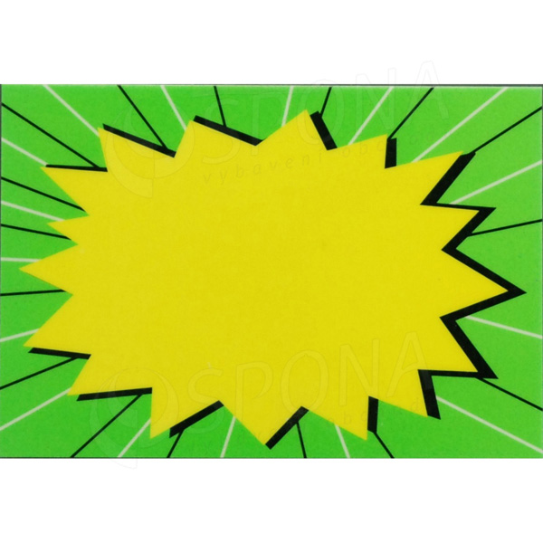 Plastová popisovacia cenovka, 10 x 7 cm, zeleno-žltá, 1 ks