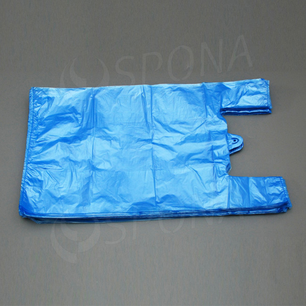 Mikroténová taška HDPE, nosnosť 12 kg, modrá, 33 + 16 x 60 cm, 100 ks