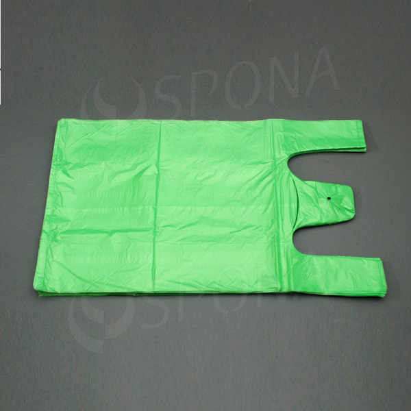 Mikroténová taška HDPE, nosnosť 12 kg, zelená, 33 + 16 x 60 cm, 100 ks