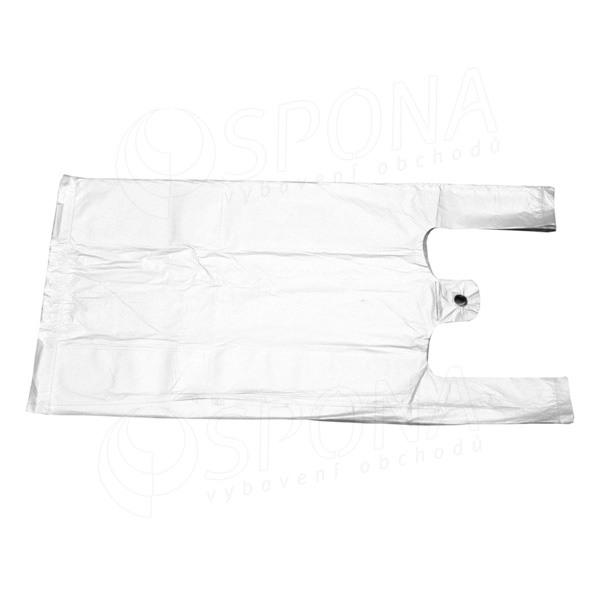 Mikroténové tašky HDPE, nosnosť 4 kg, 25+2 x 6 x 45 cm, biela, 100 ks