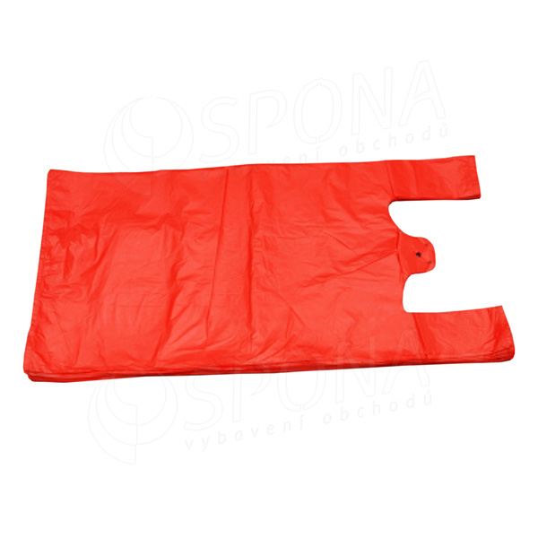 Mikroténové tašky HDPE, nosnosť 4 kg, 25+2 x 6 x 45 cm, červená, 100 ks