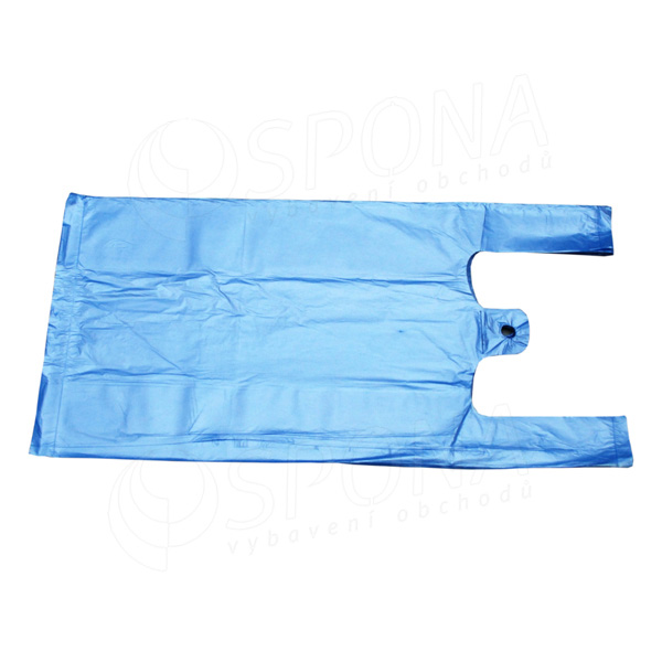 Mikroténové tašky HDPE, nosnosť 4 kg, 25+2 x 6 x 45 cm, modrá, 100 ks