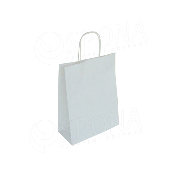 Papierová taška PASTELO, 14 x 8,5 x 21,5 cm, biela