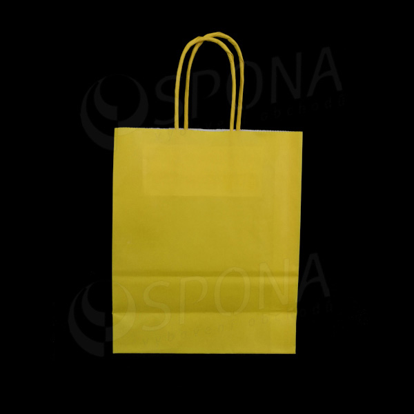 Papierová taška PASTELO, 14 x 8,5 x 21,5 cm, žltá