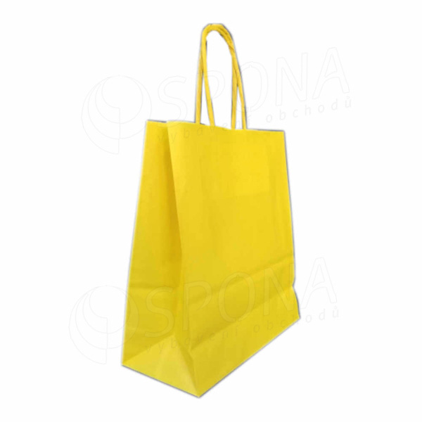 Papierová taška PASTELO, 18 x 8 x 24 cm, žltá