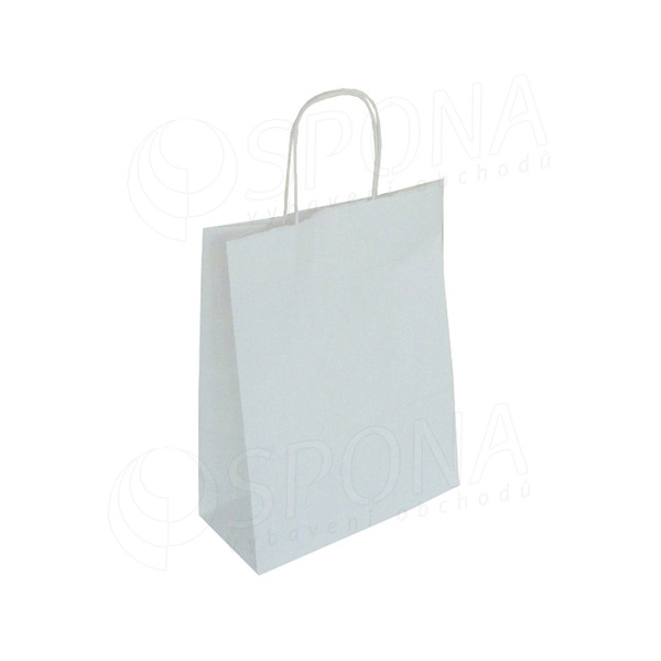 Papierová taška PASTELO, 22 x 10 x 29 cm, biela
