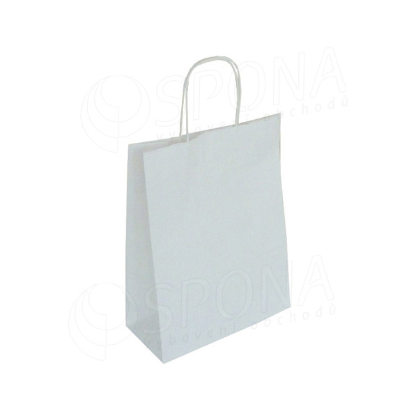 Papierová taška PASTELO, 24 x 11 x 31 cm, biela