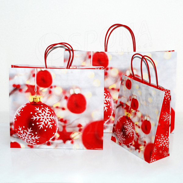 Papierová taška NATALE, 35 x 13 x 31 x 6 cm, vianočný vzor