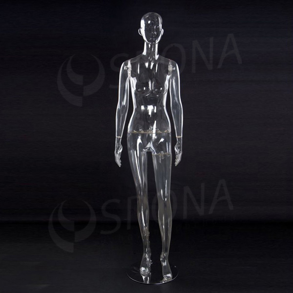 Figurína dámska transparentná EKO 01, polykarbonát