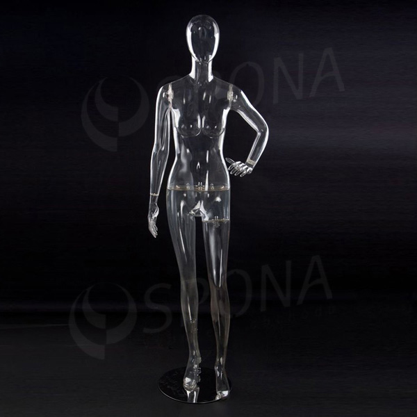 Figurína dámska transparentná EKO 02, polykarbonát