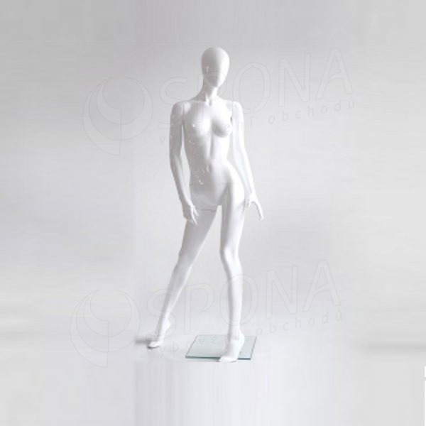 Figurína dámska Portobelle 165G, abstraktná lesklá biela