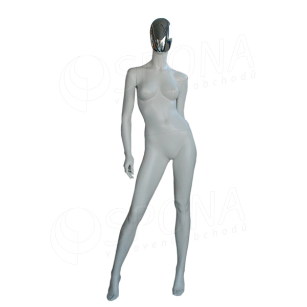 Figurína dámska CHROM 300, matná biela, maska chróm