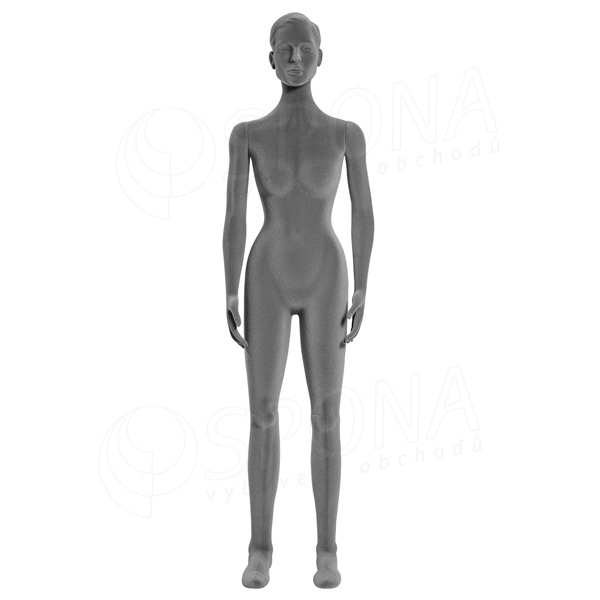 Figurína dámska FLEXIBLE, prelis, šedá, flok
