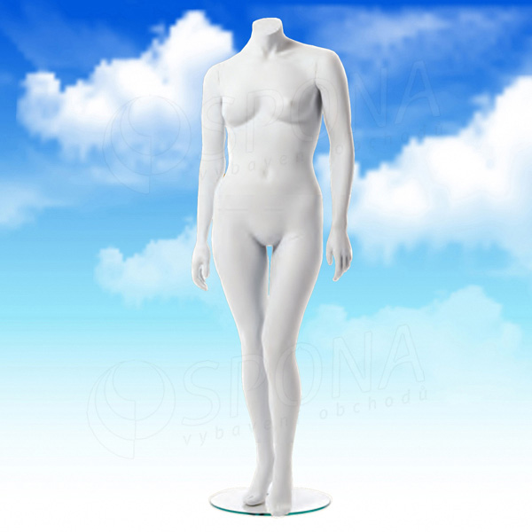 Figurína dámska XXL, matná biela, bez hlavy