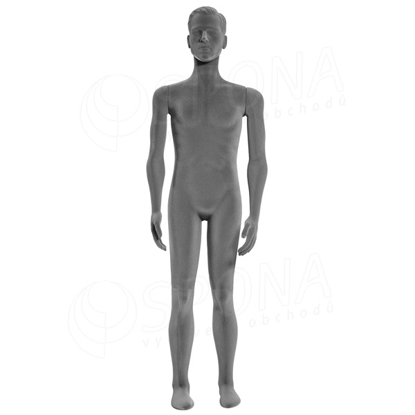 Figurína pánska FLEXIBLE, prelis, šedá, flok