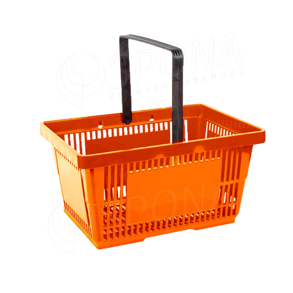 Nákupný košík, s jednou rúčkou, oranžový plast