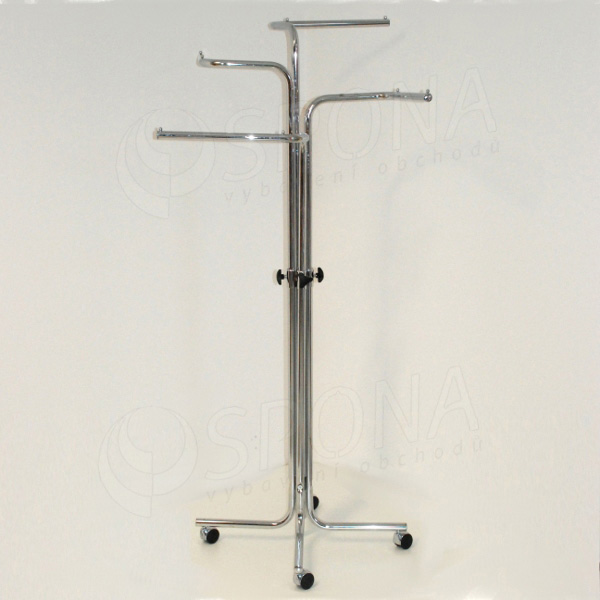 Štender 1013/3002 štvorramenný rovný s ohybom, výška 115 - 180 cm