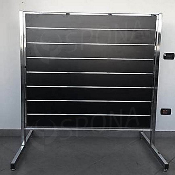 Stojan pre SLAT drážkový panel obojstranný, 120 x 150 cm, chróm, bez panela
