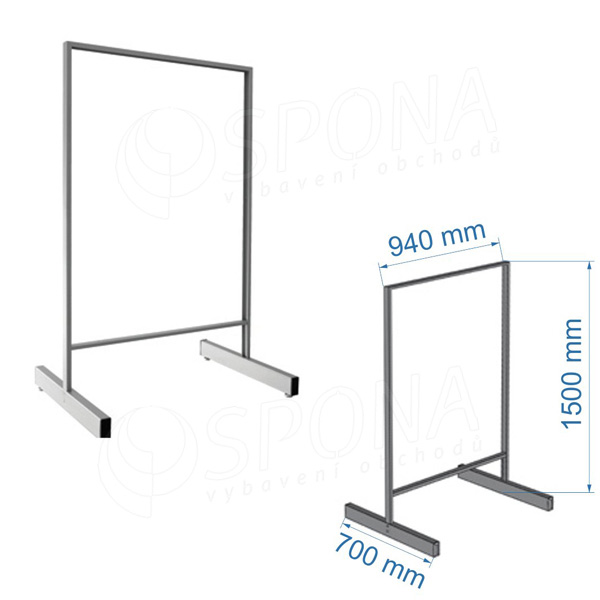 Stojan ISDA 500 bez panelu 120 x 90 cm, chróm