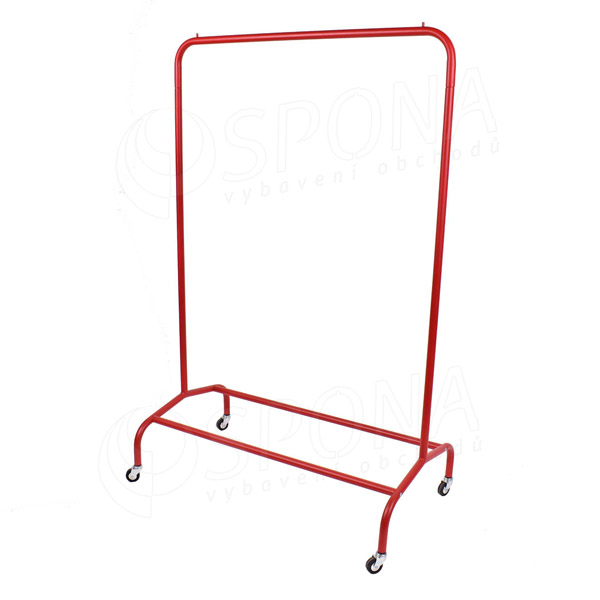 Štender EOS01, výška 155 cm, šírka 100 cm, malé kovové kolieska, červený