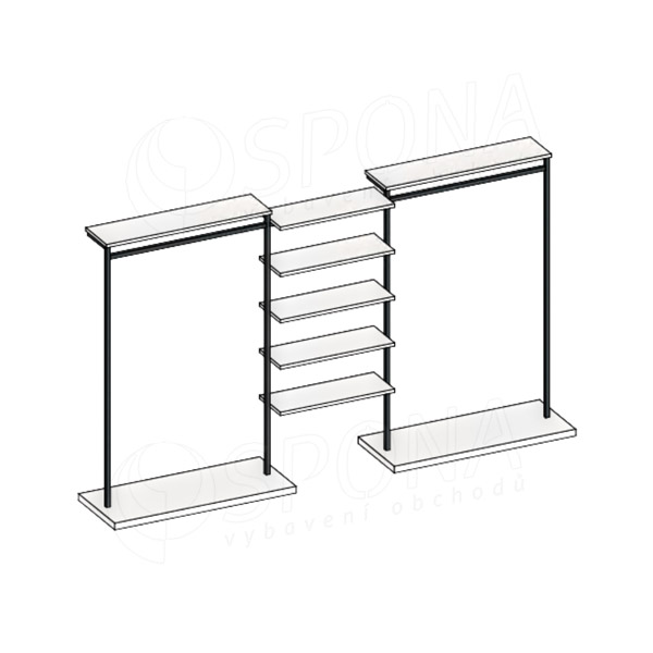 CUADRO, KIT 04A, 2540 x 1800 x 400 mm, antracit, biele police