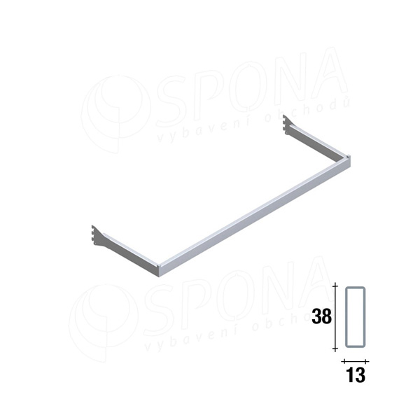 ARKSYS, U-rampa 600 x 306 mm, profil 38 x 13 mm, satin