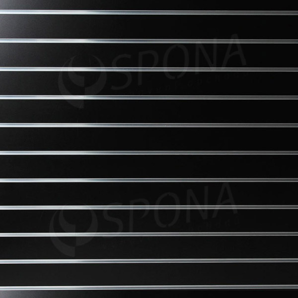 SLAT drážkový panel terminal 120 x 120 cm, 11 drážok, rozstup 10 cm, bez insertov, čierny