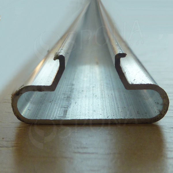 SLAT insert / lišta do drážky, profil T, hliník 1 mm, dĺžka 240 cm, zaguľatený