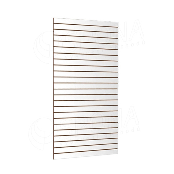 SLAT drážkový panel SLIM 120 x 240 cm, hrúbka 13,8 mm, 23 drážok, rozstup 10 cm, biely