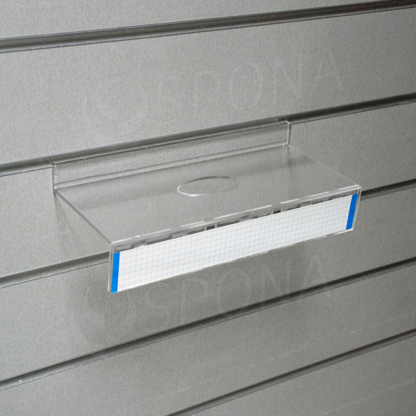 SLAT polica na topánky s čelom s dierou 100 x 250 mm, akryl