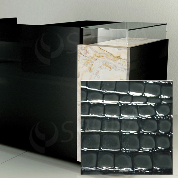 Čelný panel pre predajný pult UNO, umelá koža, šedá