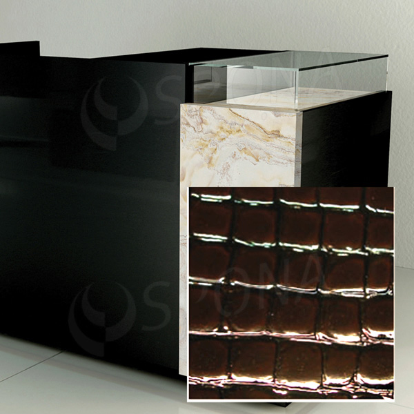 Čelný panel pre predajný pult UNO, umelá koža, hnedá