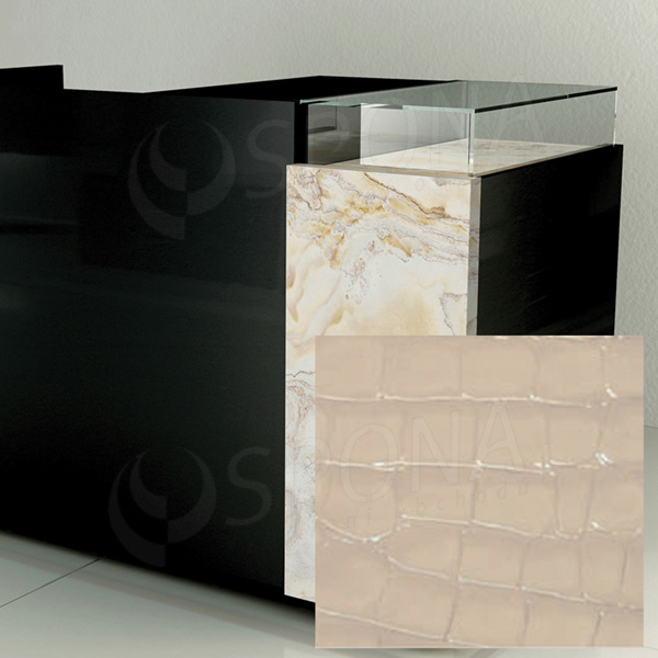 Čelný panel pre predajný pult UNO, umelá koža, smotanová
