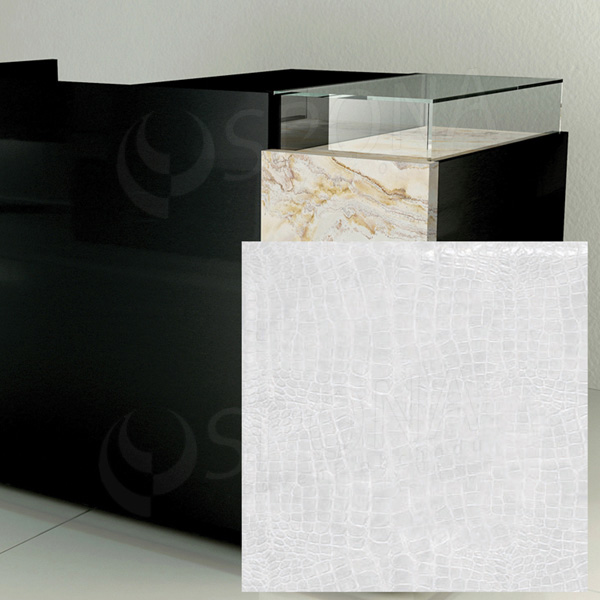 Čelný panel pre predajný pult UNO, umelá koža, biela matná