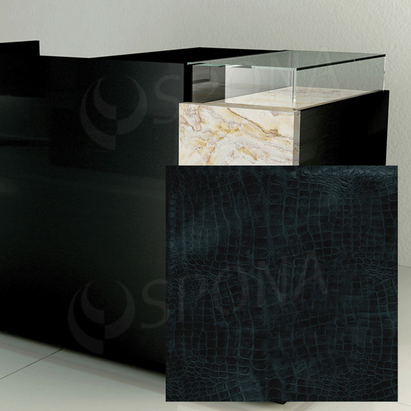 Pult predajný UNO - čelný panel, umelá koža, čierna