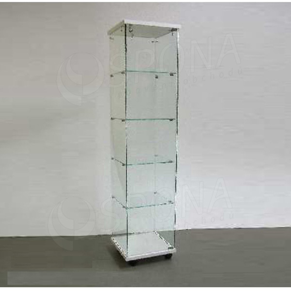 Vitrína Easy 40, sklo + LTD biela, 40 x 40 x 171 cm