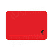Cenovky DREAMER 75 x 52 mm, €, červené, 100 ks