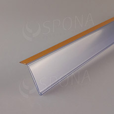 Cenovková lišta samolepiaca, 40 x 997 mm, sklon 15°, priehľadná