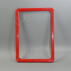 Plastový rámček na plagáty, typ 100, formát A5, 148 x 210 mm, hrúbka 11 mm, červený
