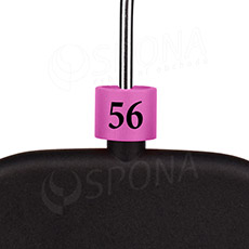 Minireitery, označenie "56", farba fialová, čierna potlač, 25 ks