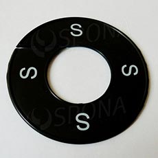 Veľkostný kruh na štender, označenie 